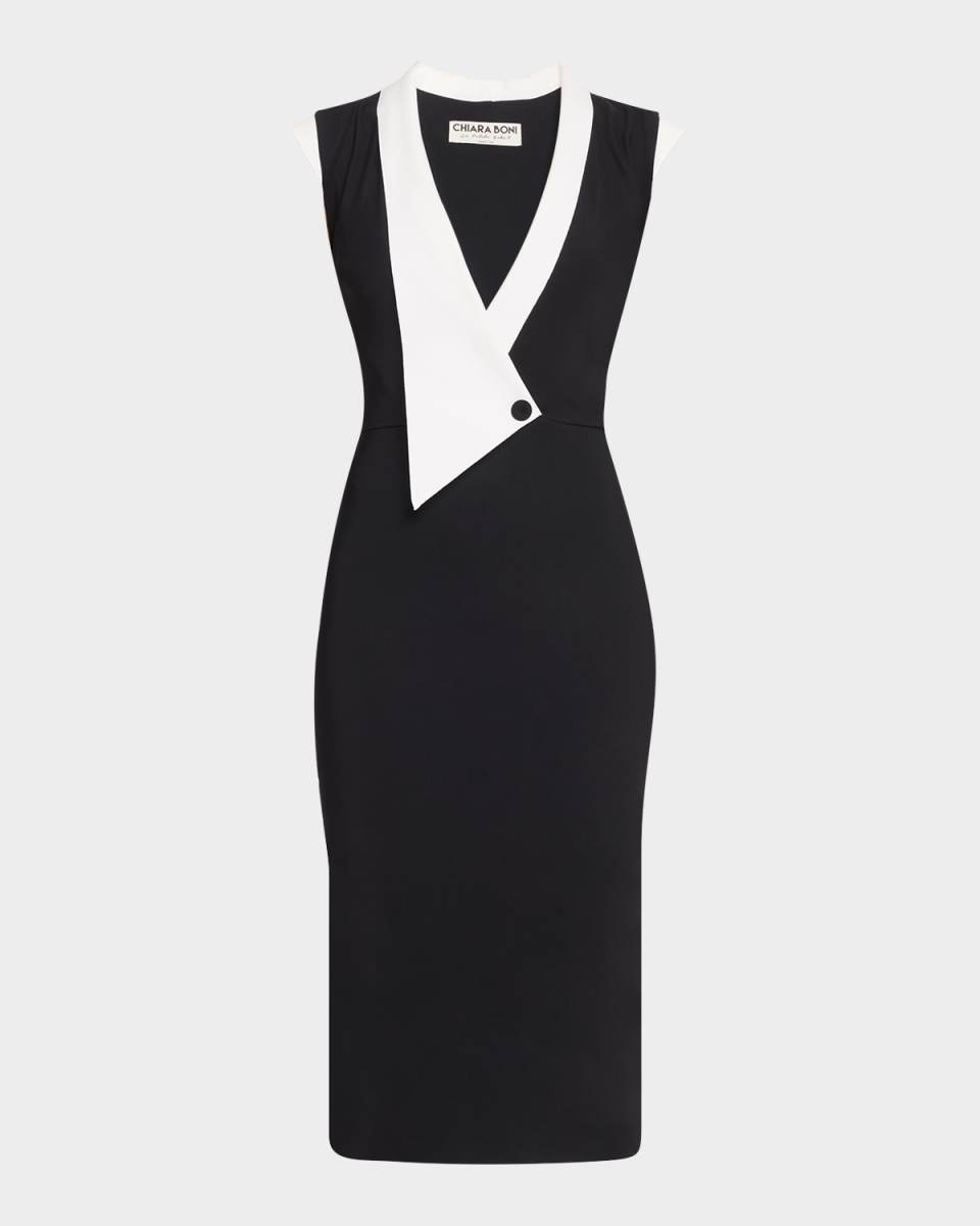 Sorai Deep V-Neck Sheath Dress
